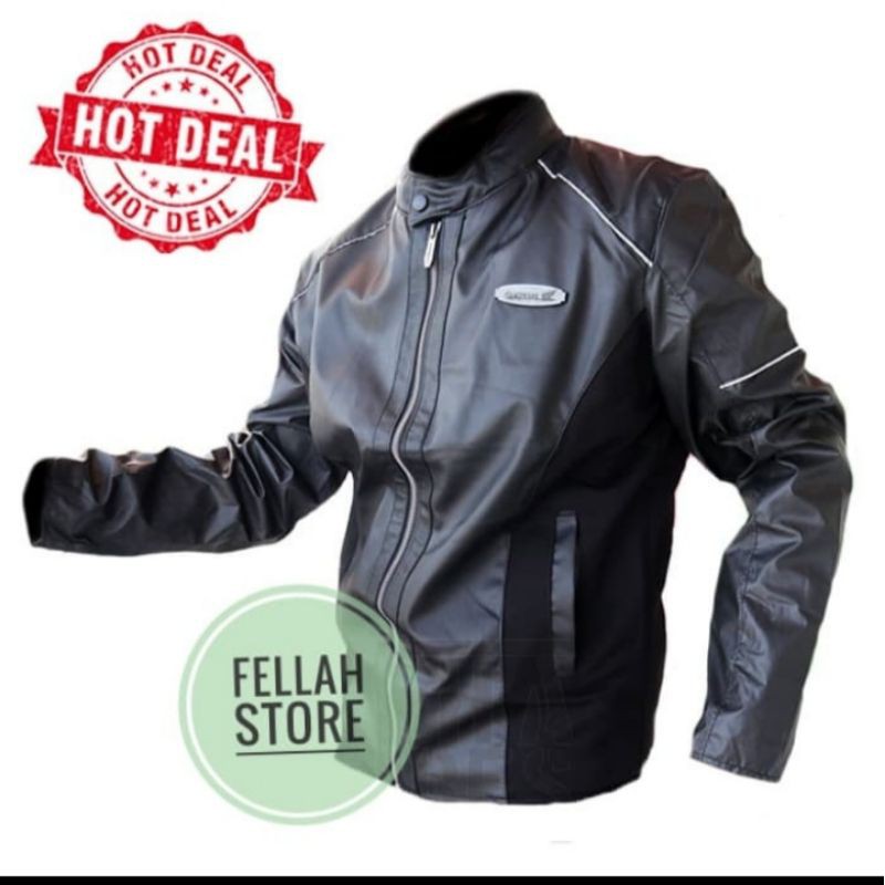 Jaket honda emblem besi,jaket semi kulit honda original