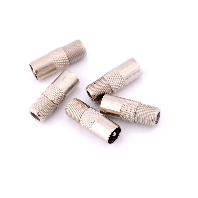 Happy 5pcs Adapter Konverter Plug Tipe F Female Ke Rf Coax Aerial Male Untuk Tv