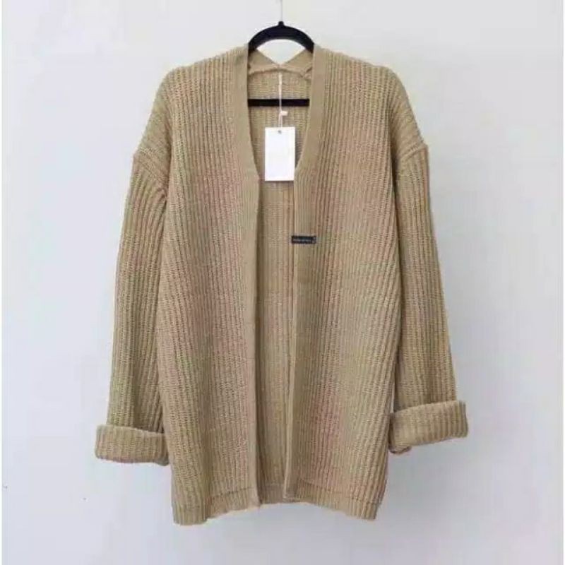 CARDIGAN RAJUT BERSKA PREMIUM TERLARIS MKM-Krem mocca
