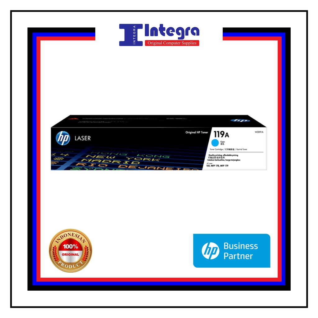 Toner HP 119A Cyan Original LaserJet Cartridge - W2091A - HP 150A 150NW 178NW 179FNW