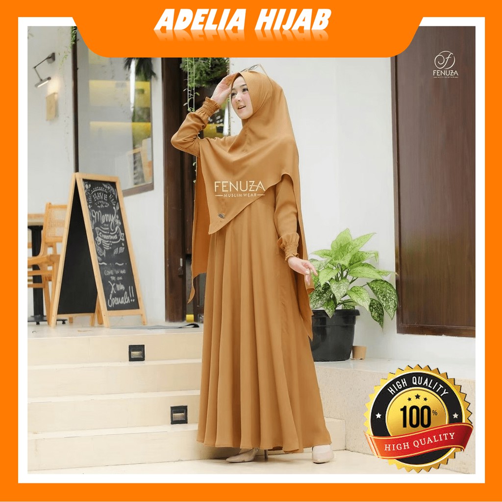 EMELLY DRESS  BY FENUZA , GAMIS SYAR'I PREMIUM , MAXI Dress Fashion Muslim atau Baju Gamis Wanita De