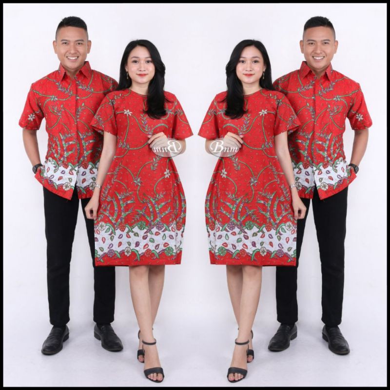COUPLE BATIK TERBARU 2021 Katun Premium Sarimbit Batik Kemeja Blouse Bluse Batik Couple Keluarga