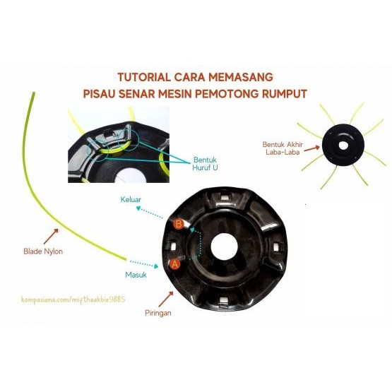 TERMURAH - Pisau Senar Mesin Potong Rumput Gendong Blade Cutter Nylon