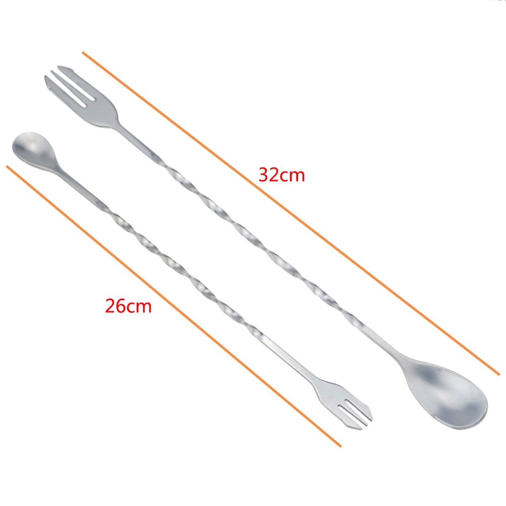 Stainless Steel Cocktail Bar Spiral Spoon /  Fine Thread Bar Spoon Cocktail Stirring / Twisted Mixing Spoon