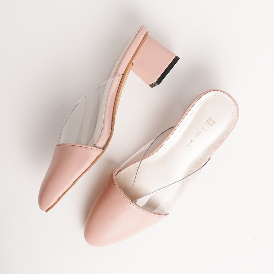 Zavatu-Ori Sepatu Wanita  Heels Bustong Wanita Hak Tahu Pink Ukuran 41-45 Trendy Terbaru