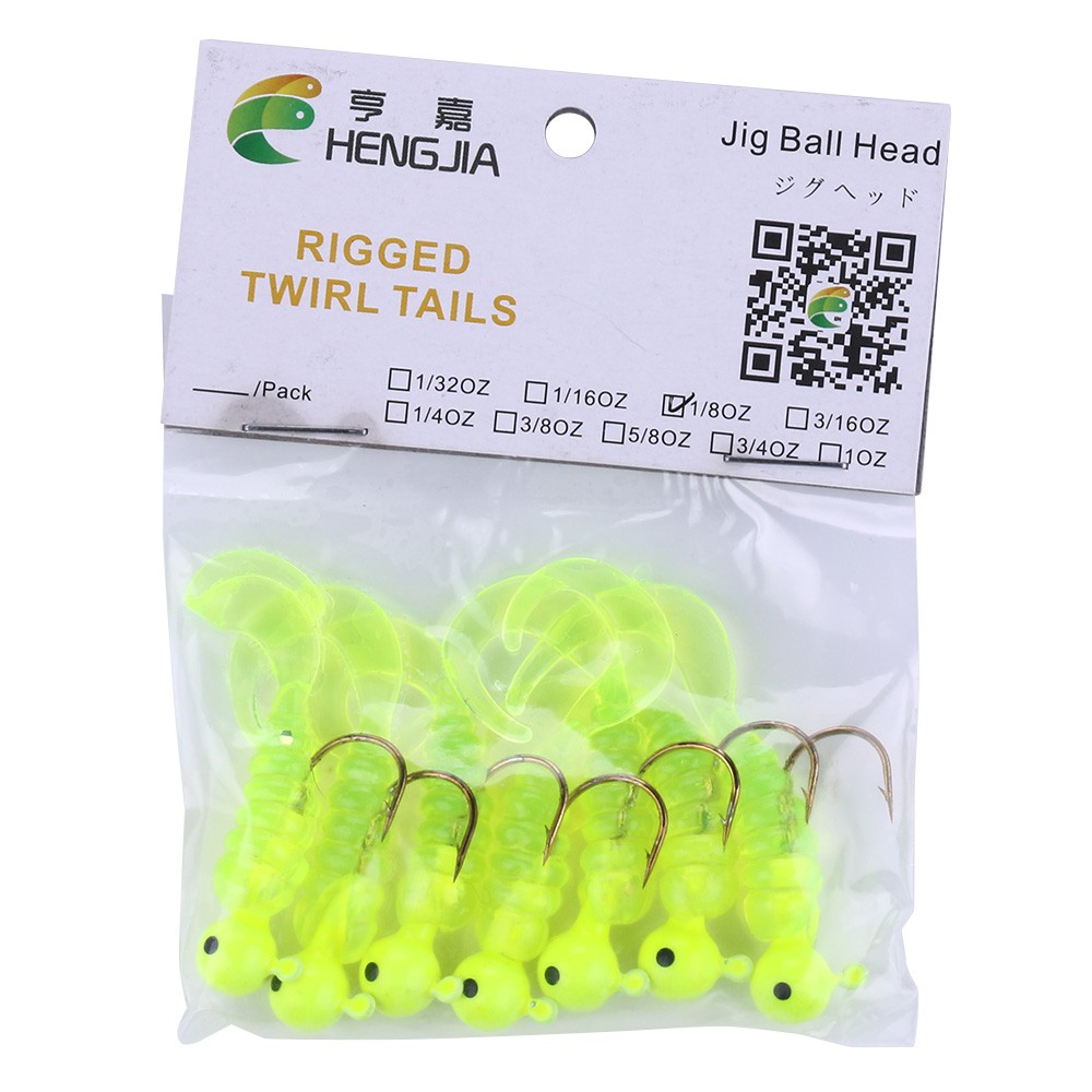 HENGJIA 7PCS/Bag Soft Fishing Lure Umpan Pancing Jigs Hooks Kail Freshwater Ikan Bass Silicone Swimbait Tackle