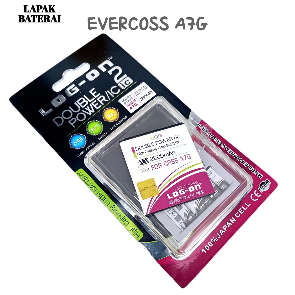 LOG - ON Evercoss A7G Baterai Double IC Protection Battery Batre