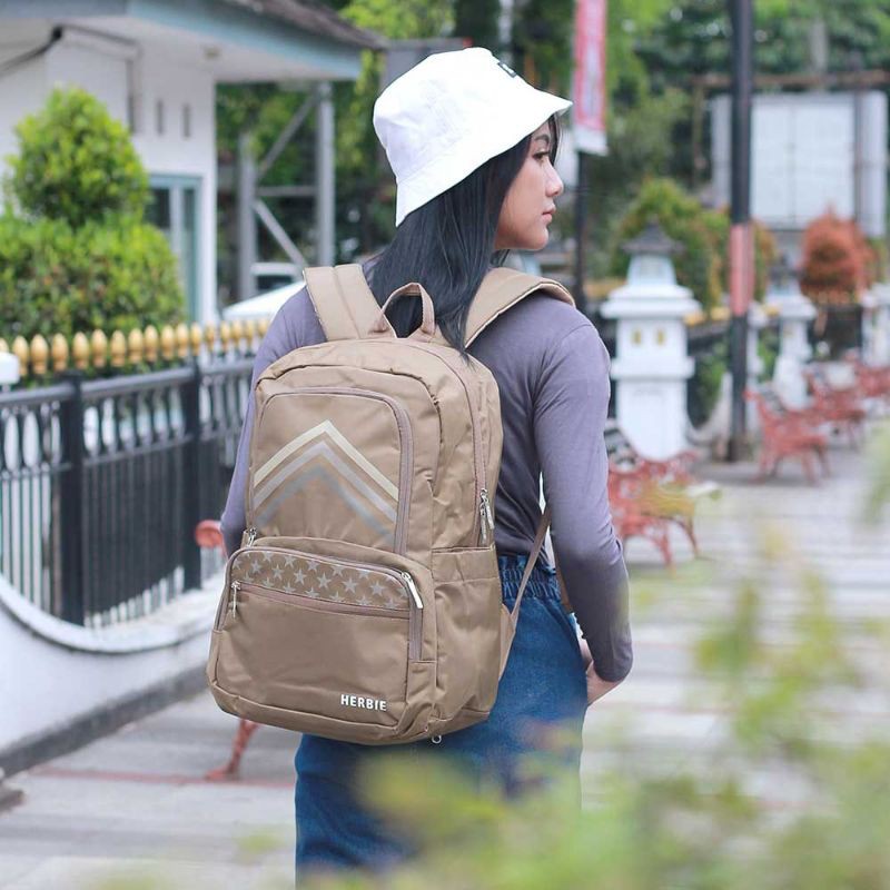 Herbie - Tas Backpack Wanita Terbaru | Tas Ransel Punggung Cantik | Tas Sekolah Kuliah Kerja  Cewek | Tas Gendong Kekinian Original