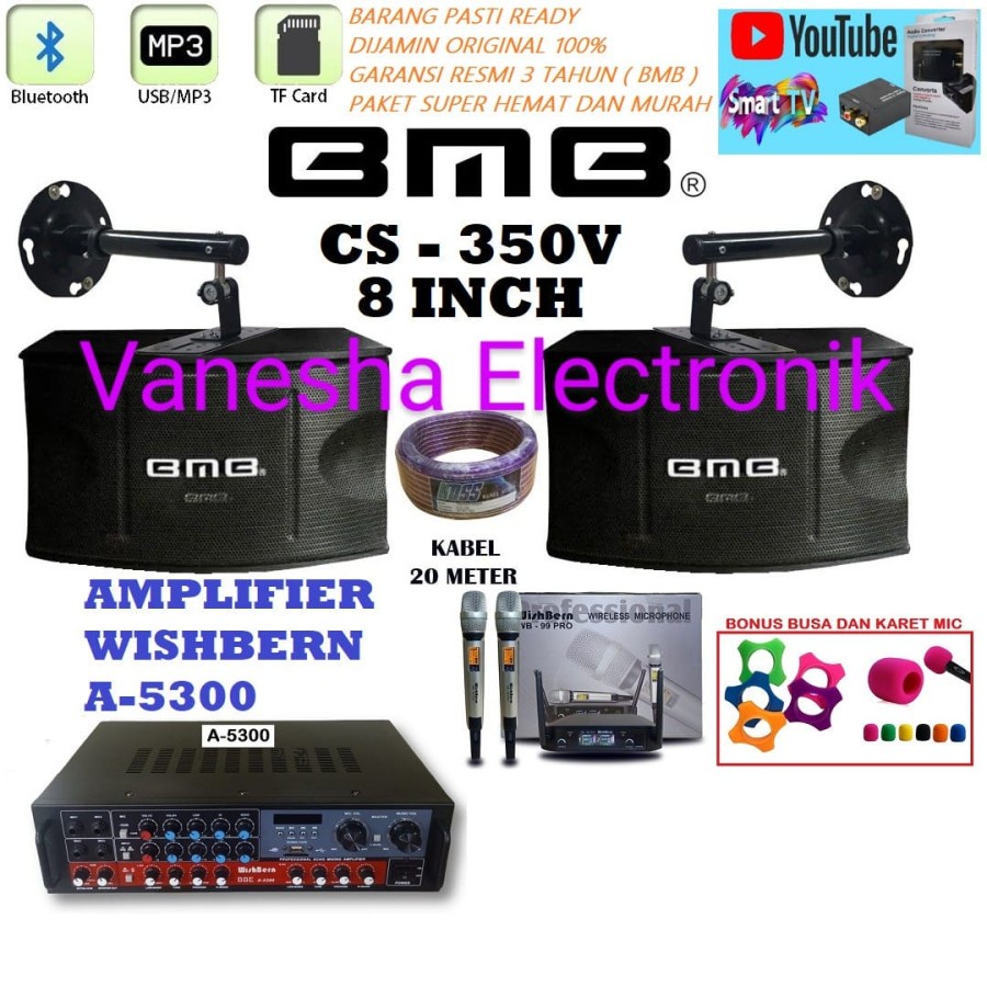 PAKET KARAOKE BMB CS-450V AMPLIFIER WISHBERN A5300 ORIGINAL