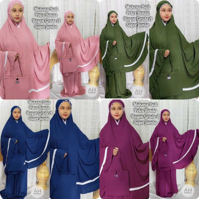 MUKENA BALI SUPER JUMBO FULL RENDA RAYON PREMIUM