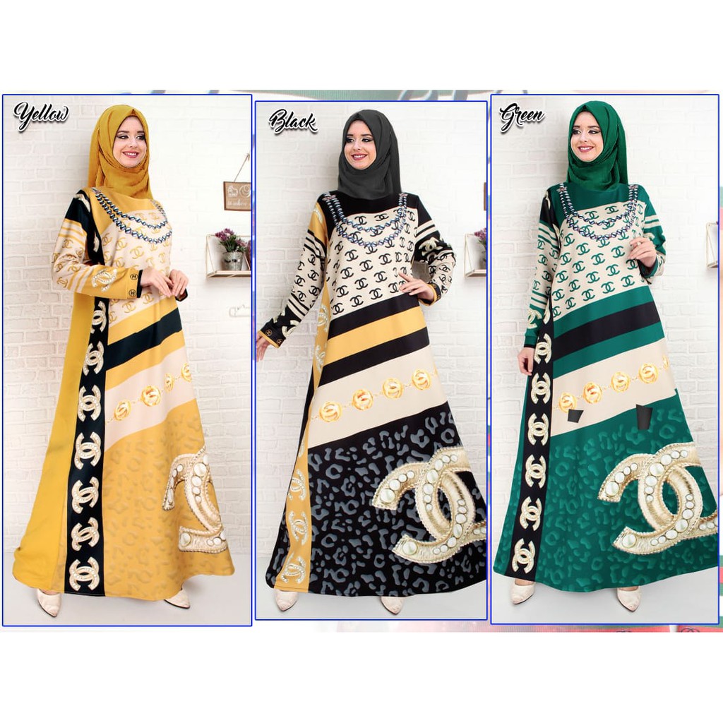 Premium Gamis Scuba Chanel Kalung