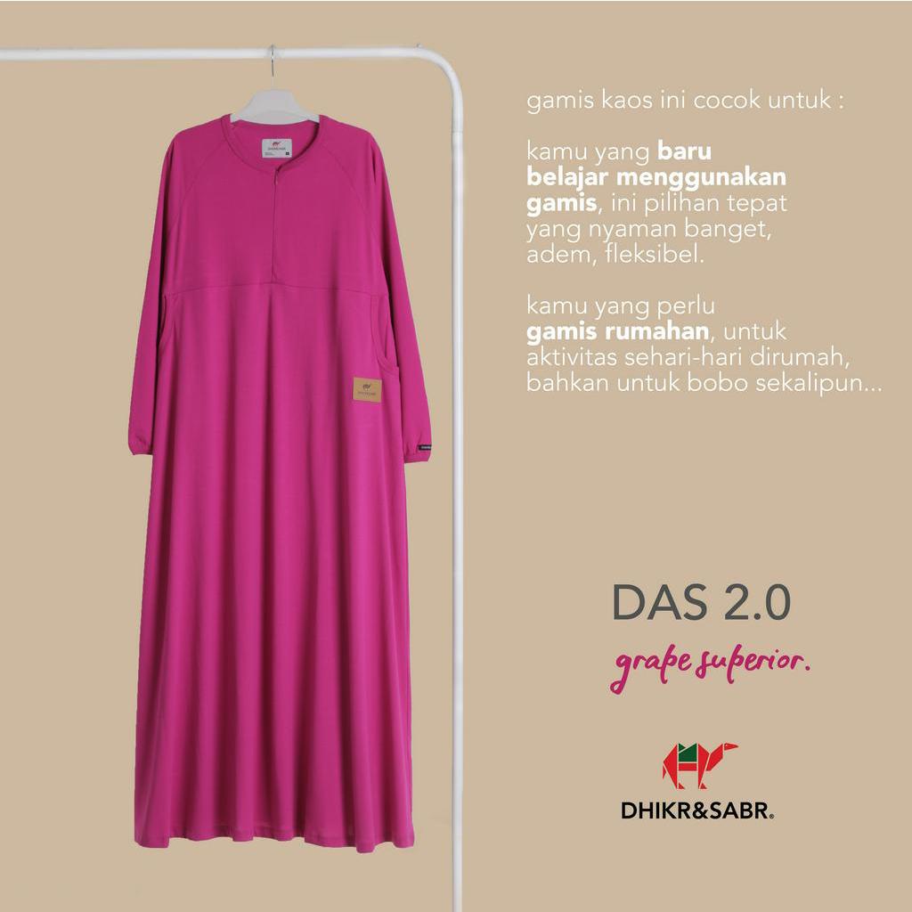 Dhikr & Sabr Gamis syari wanita bahan kaos polos Warna Grape Superior