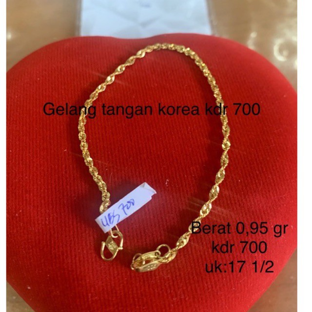 Gelang korea emas asli kadar UBS 700