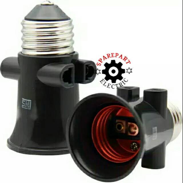 FITING LAMPU KOMBINASI COLOK / FITTING GANTUNG E27 KUNINGAN SNI