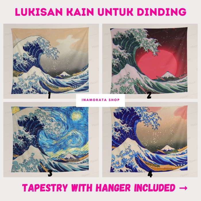 Kain Hiasan Dinding Mandala Tapestry Gantung Wall Hanging Japan Jepang - 150x100