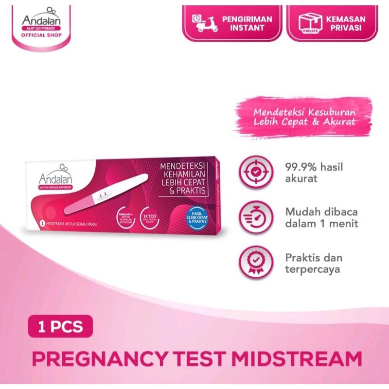 Testpack Test pack Tes hamil test kehamilan Andalan MIDSTREAM COMPACT / Andalan pregnancy test midstream / Tespek / Testpack / TEST PACK UJI KEHAMILAN cepat dan akurat