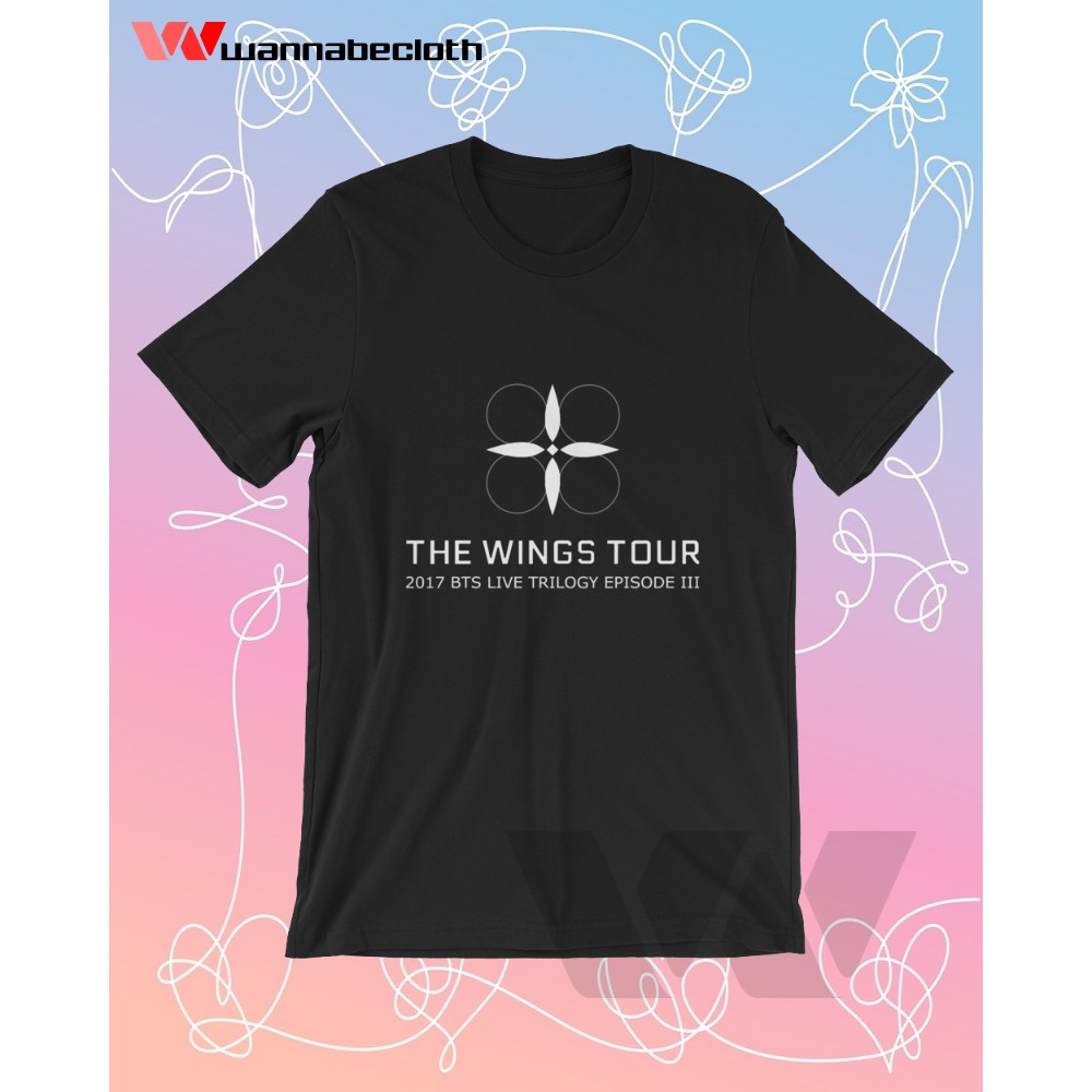 Kaos BTS Baju T-Shirt BTS The Wings Tour 2 Hitam