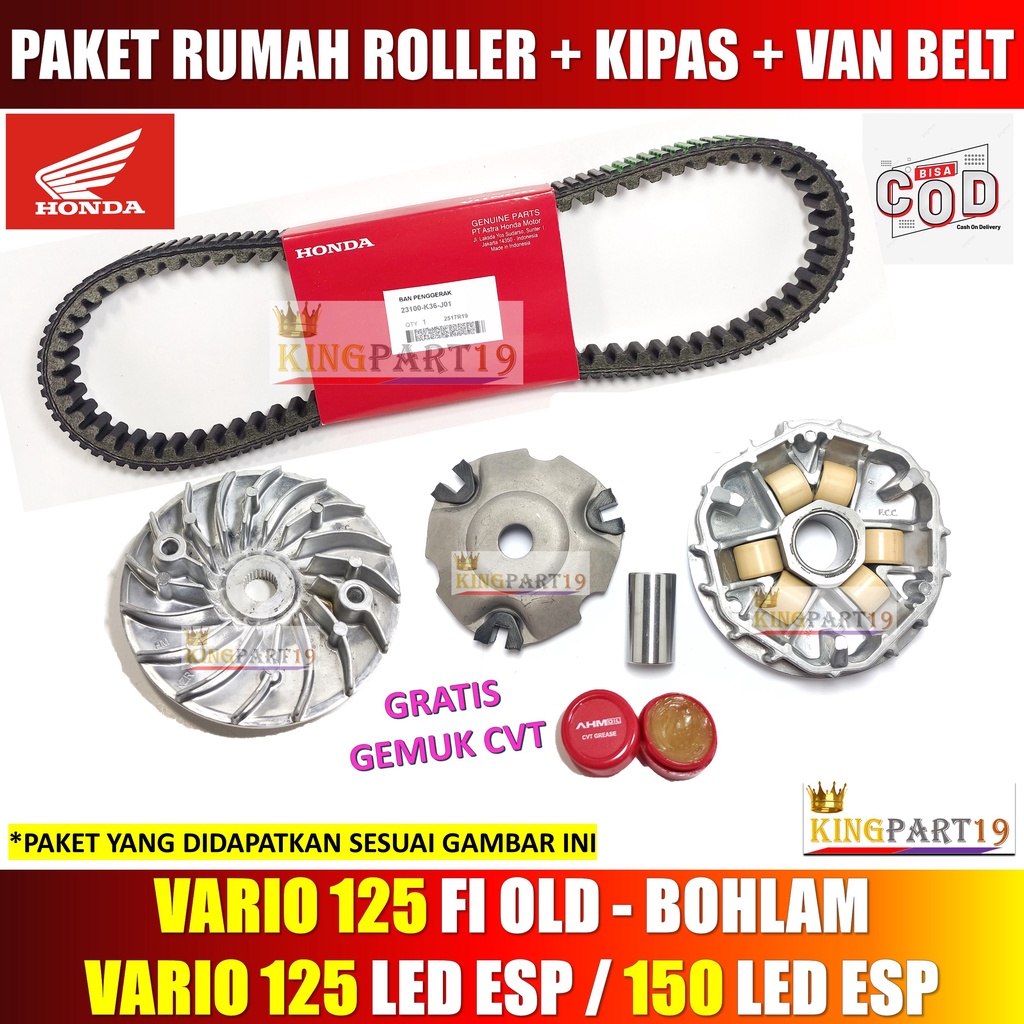 PAKET KIPAS RUMAH ROLLER VARIO 125 CBS TECHNO VARIO 125 150 LED ESP GRATIS VBELT - KZR K35 K36