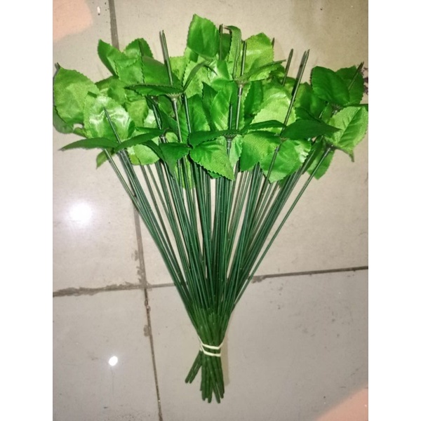 Tangkai bunga mawar cabang 7 / Tangkai Bunga Kawat Artificial Hias / Tangkai Bunga Palsu / 1 lusin