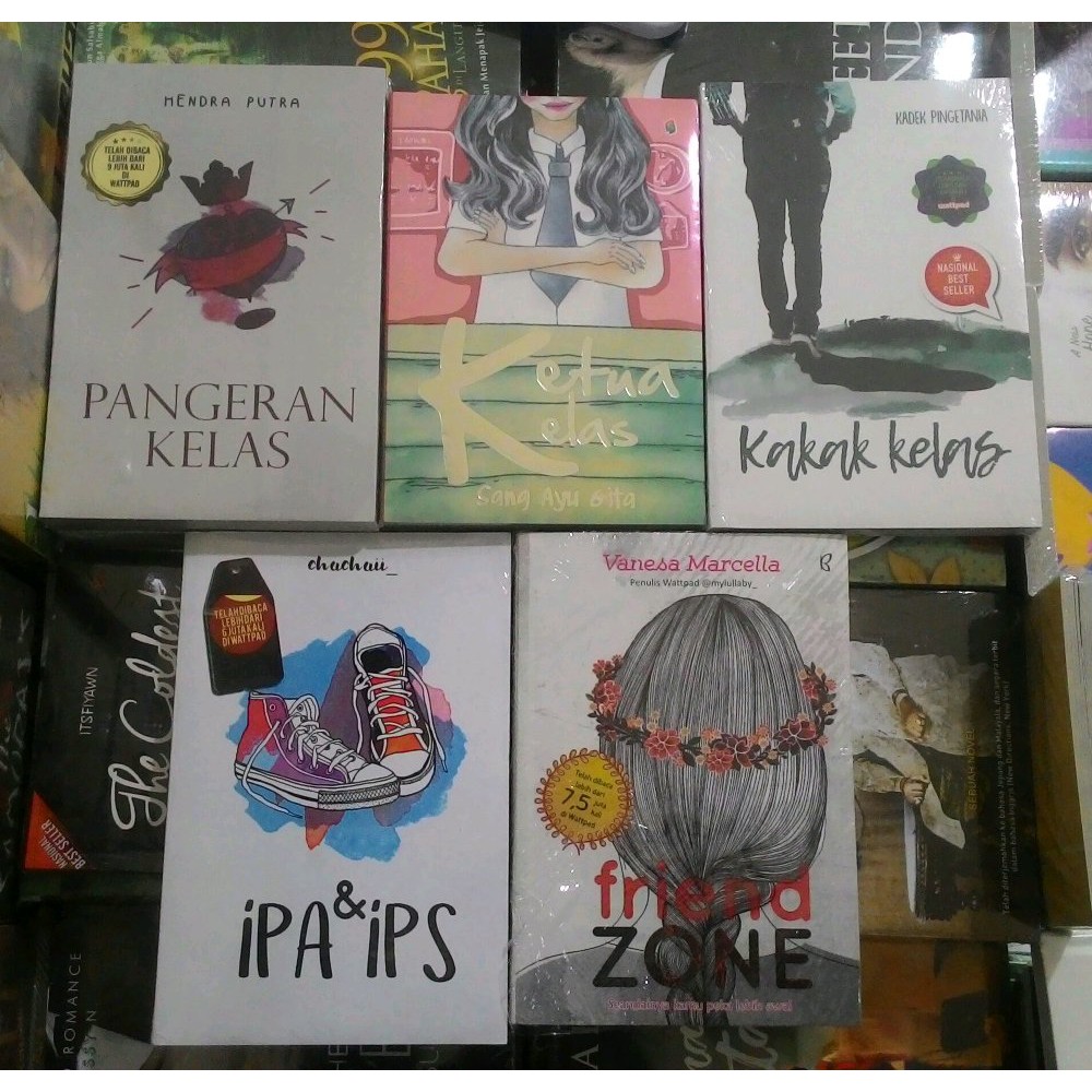 Dijual paket 5 novel wattpad Pengeran kelas Ketua kelas Kakak kelas IPA IPS Friend zone Diskon