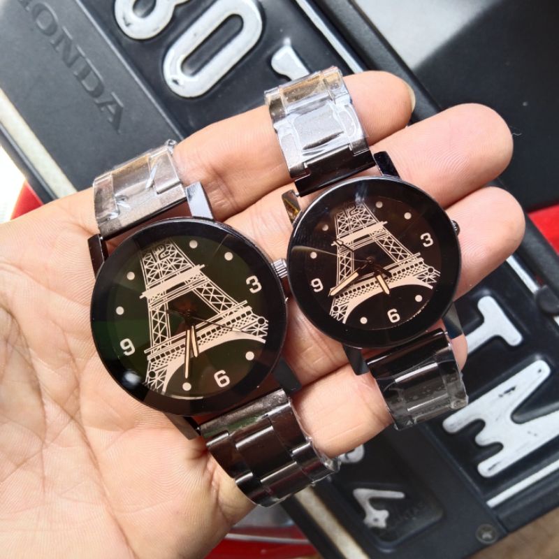 jam tangan pasangan  couple free box dan battery cadangan