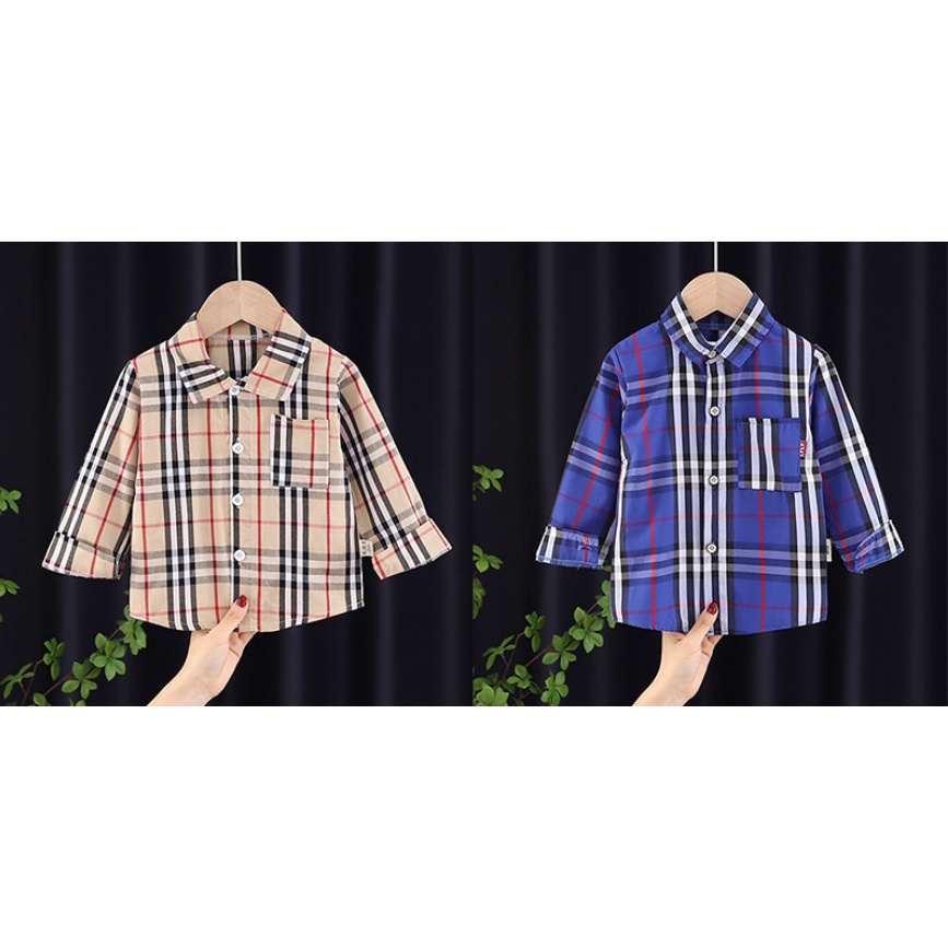 Kemeja anak cewek cowok import Baju anak import atasan anak import baju anak kemeja BURBERRY