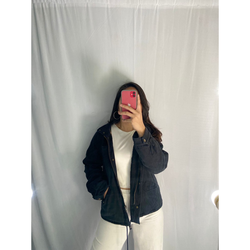 1086 CINEMA CLUB INNER TARTAN IJO WINTER  OUTER JAKET BAJU ATASAN CEWE THRIFT PRELOVED WANITA SECOND