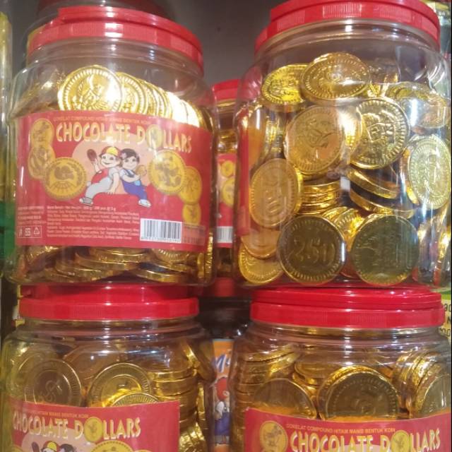 

Chocolate Dollars / coklat koin isi 100 koin