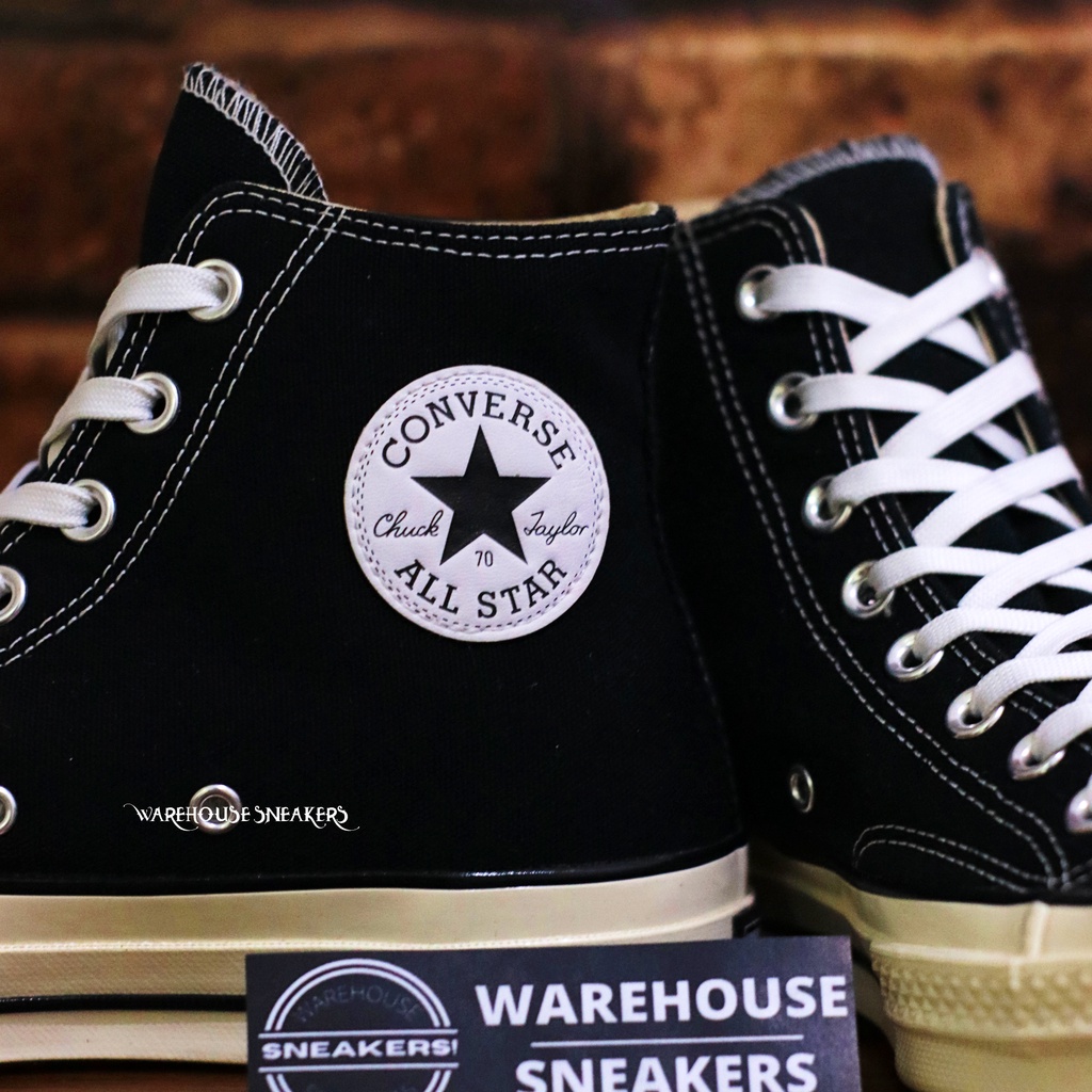 Converse 70s Chuck Taylor High Black White / Sepatu Konvers Konverse Hitam Putih Tinggi