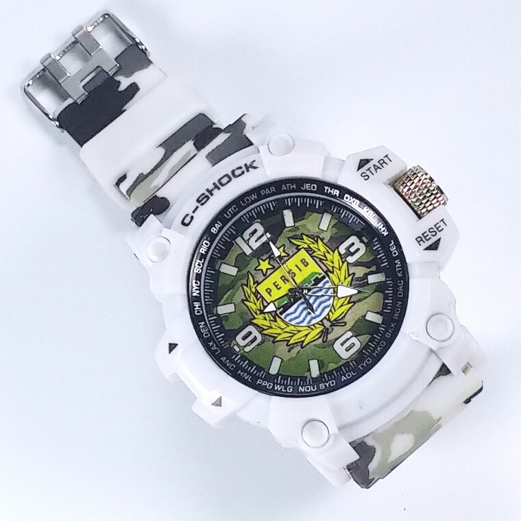 [MANTUL] JAM TANGAN &quot;PERSIB&quot; STRAP PUTIH ARMY