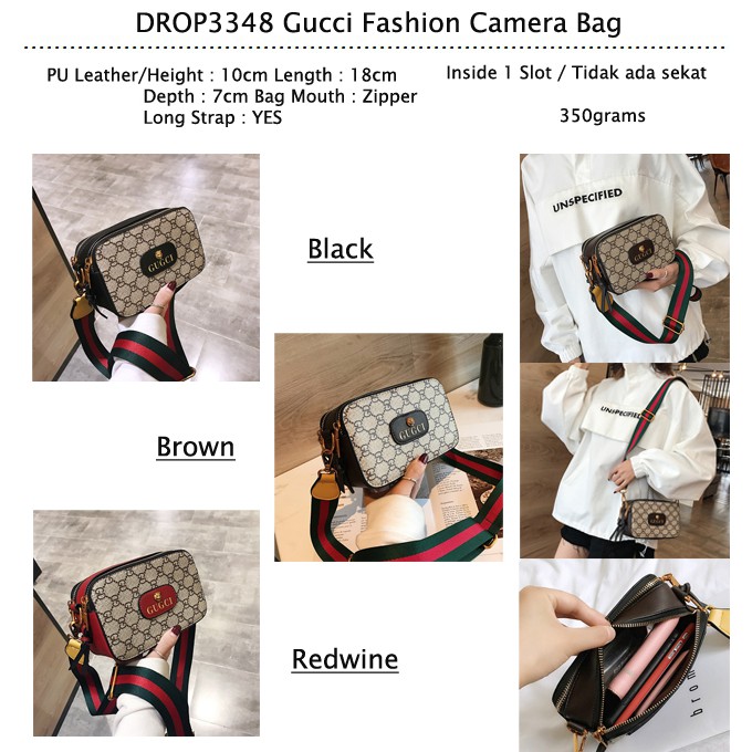 Tas Selempang Fashion Impor/ Tas Batam/ Tas Selempang Murah/Gucci Camera Bag - DROP3348