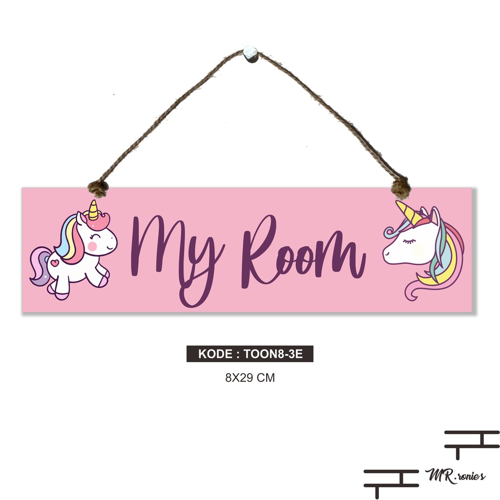 Jual HIASAN DINDING KAMAR DEKORASI RUMAH CUSTOM NAMA KARAKTER UNICORN