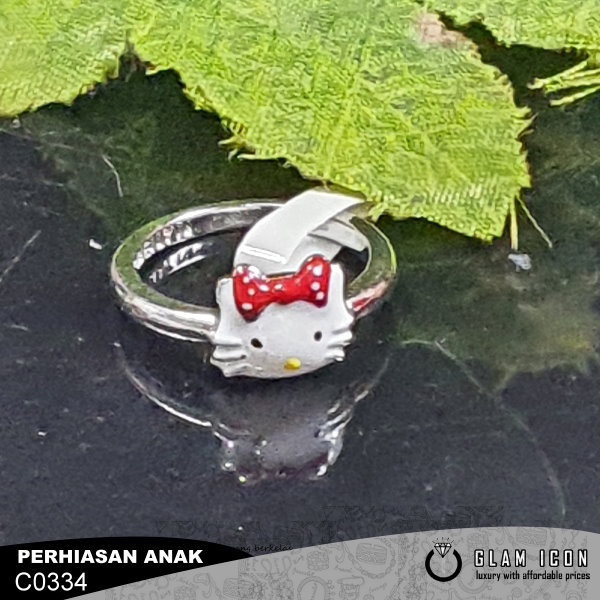 Cincin anak karakter Hailo kiti pita merah C0334 CAS