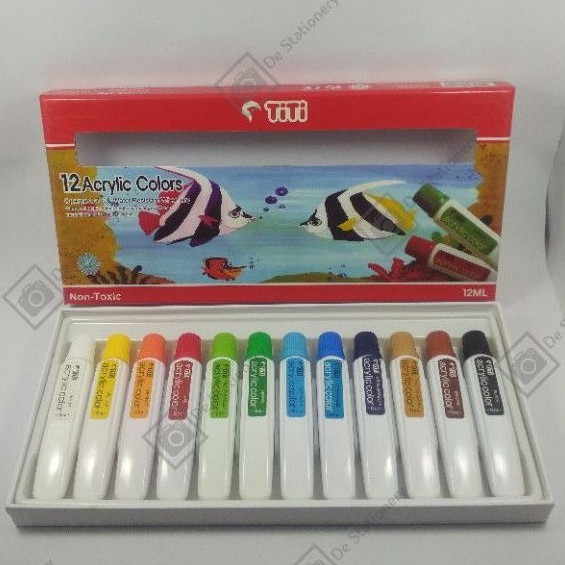 

12 ACRYLIC COLORS / CAT ACRYLIC 12 WARNA TITI 12 ML