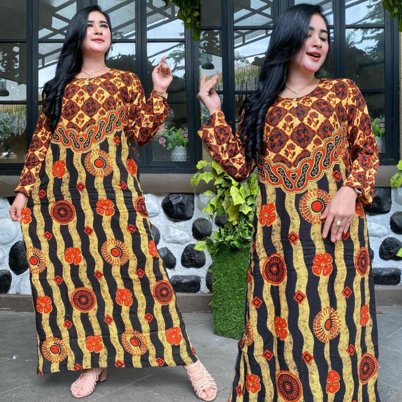 TERBARU TERMURAH..!!!longdress batik cap Pekalongan warna sogan dress kekinian busui