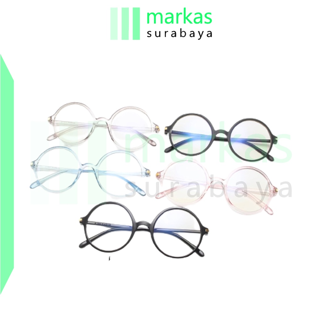 MARKAS K403 Kacamata Bulat Wanita Kacamata Unisex Fashion Korea