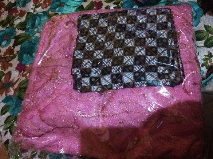 Batik Couple Brokat Tile Selendang Nuna Silver Azzura High Quality Ar_grosir