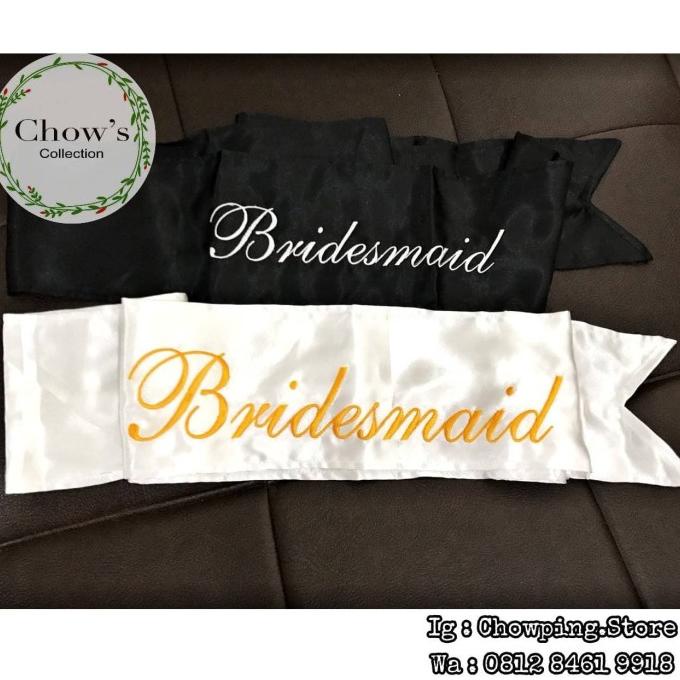 Ready oke] Selempang Bridal Shower Bridesmaid / Sash Bridesmaid BORDIR