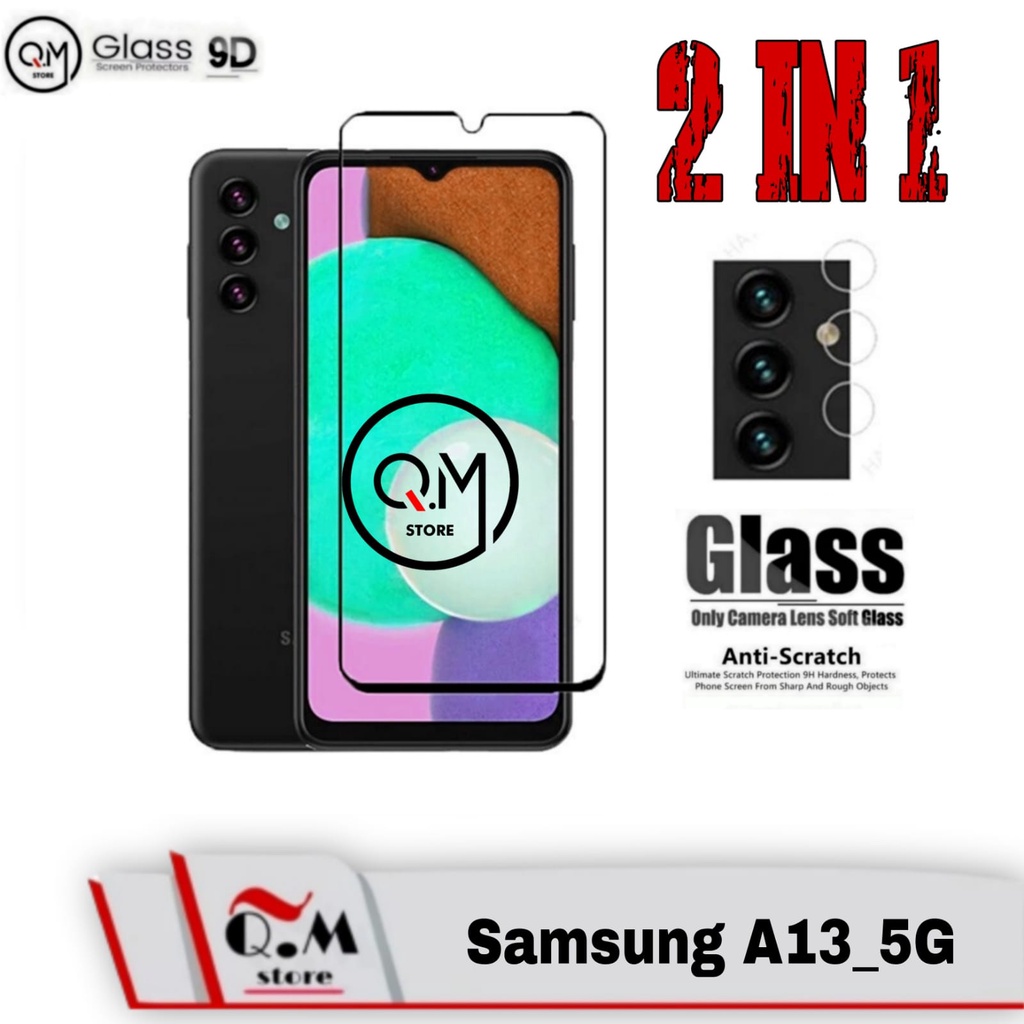 PAKET 2 IN1 Tempered Glass Layar Full 9D Samsung A13 4G / Samsung A13 5G Screen Guard Anti Gores Pelindung Layar