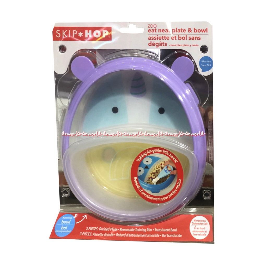 Skip Hop Zoo Neat Plate  Bowl Peralatan Makanan Bayi Untuk Usia 6 Bulan Keatas