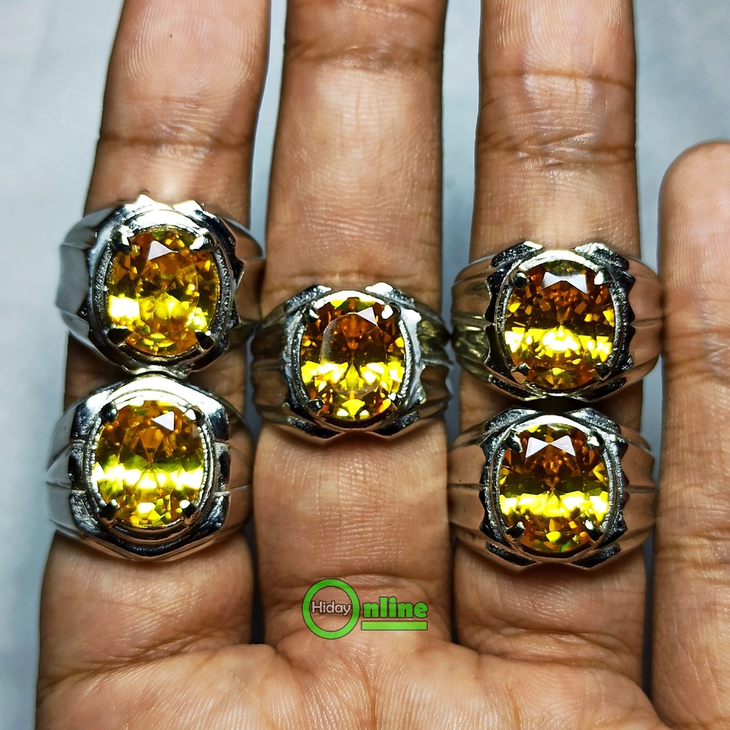 BATU PERMATA YELLOW AMERICAN DIAMOND ZIRCON OVAL CUTTING