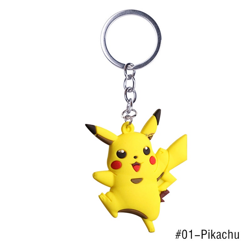 TK Cute Cartoon Pokémon PVC Keychains Lovely Backpack Pendant Pikachu Key Chains