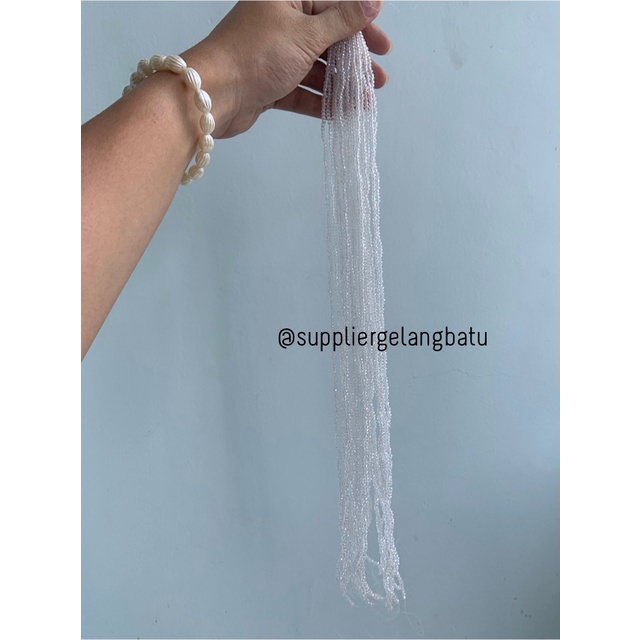 Crystal Ceko Doft 2mm WHITE QUARTZ putih bening manik bakpao rondele