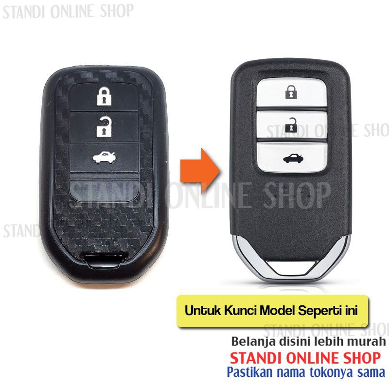 Kondom Kunci Silikon Carbon Remote Smartkey Honda CRV Accord City