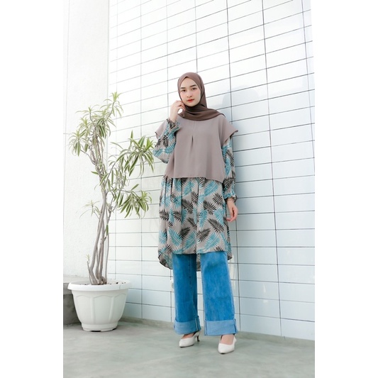 EDISI MOTIF GREY (Gamis bigsize, tunik, atasan)