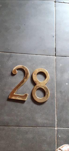Huruf Rumah Besar Nomer Rumah Kuningan Brass Nomor Rumah