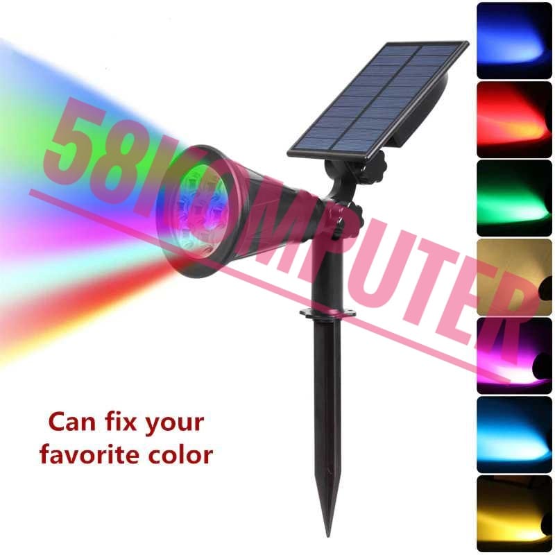 Solar Panel Lampu Taman Light RGB 7 LED 200 Lumens 3.7V 1800MAH