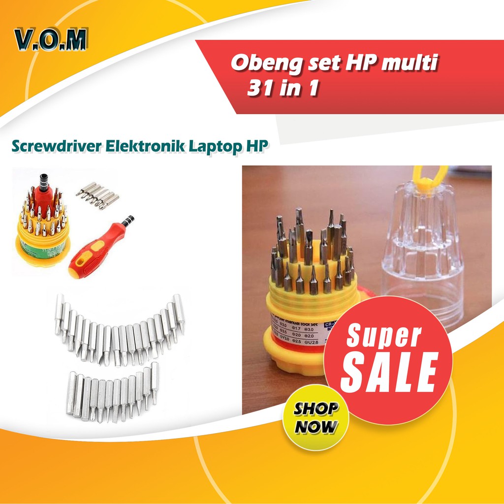 VOM Obeng set HP multi 31 in 1 Screwdriver Elektronik Laptop HP 0488