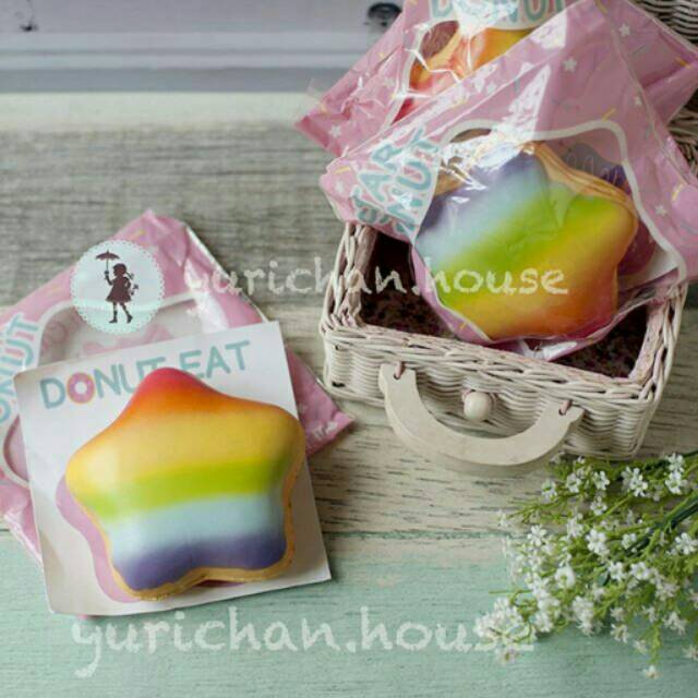 SQUISHY JUMBO STAR DONUT RAINBOW by CREAMIICANDY original licensed