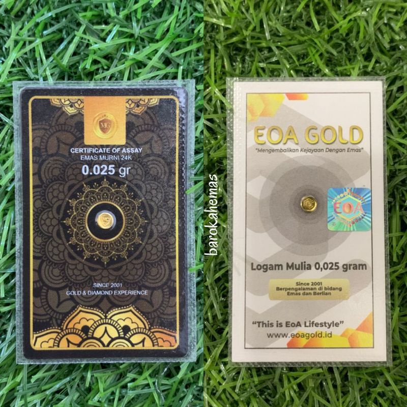 barokahemas 0.025 gram EOA Gold MINI Gold Logam Mulia Emas Murni 24 karat
